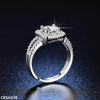 Silver Square Zircon Ring
