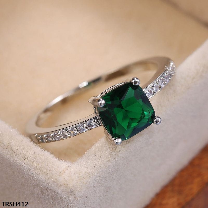 Silver Cushion Stone Ring