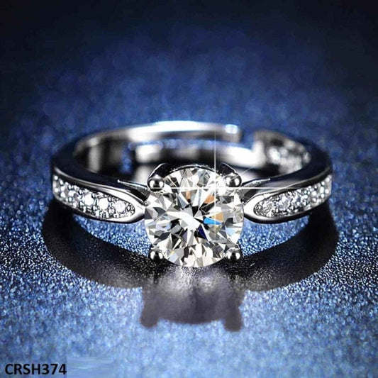Round Silver Stone Ring