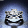 Triple Layer Silver Stone Ring