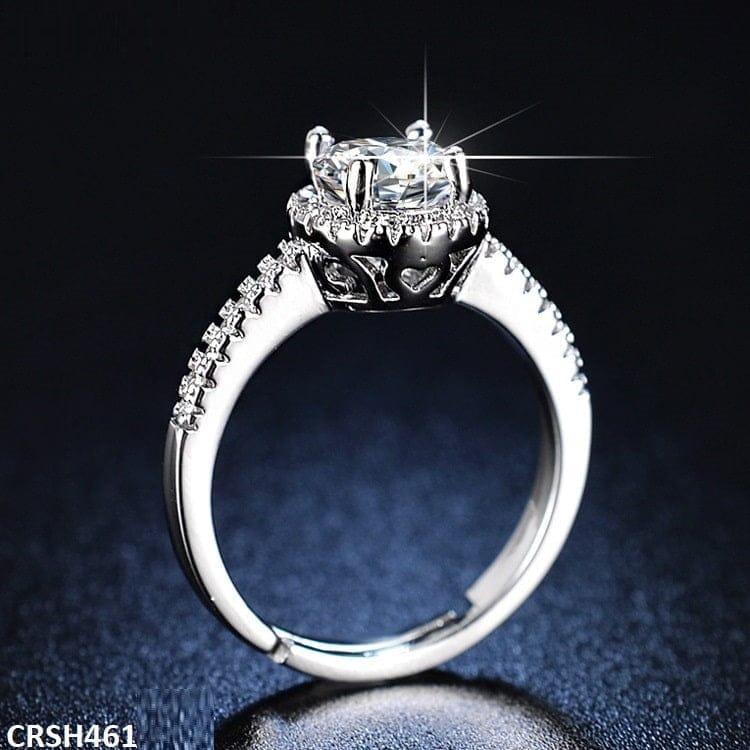 Silver Halo Stone Ring
