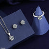 Silver Round Zircon Jewelry Set
