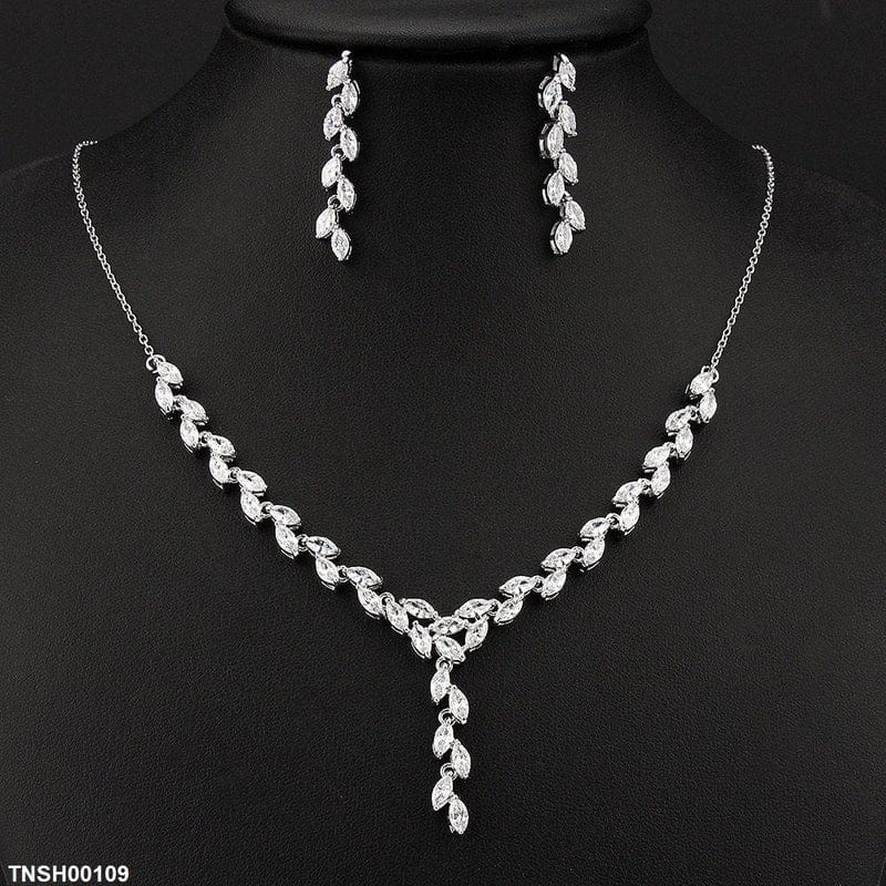 Teardrop Zircon Necklace Set