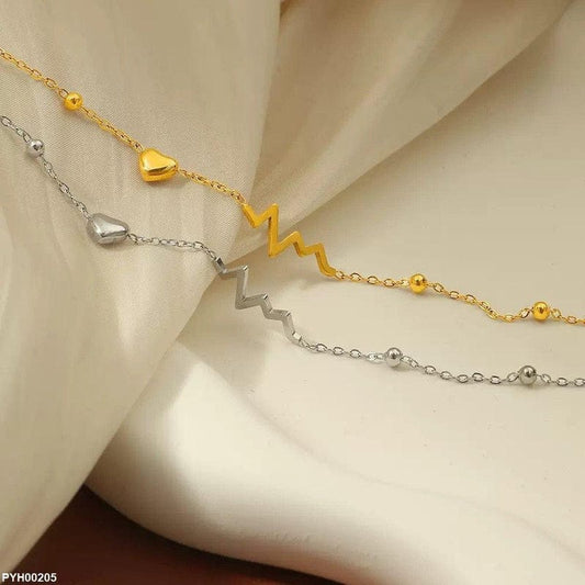 Minimal Heart Pulse Anklet