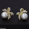 Bow Pearl Stud Earrings