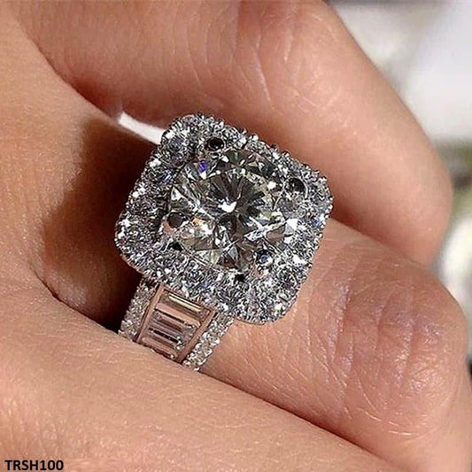 Silver Round Halo Ring