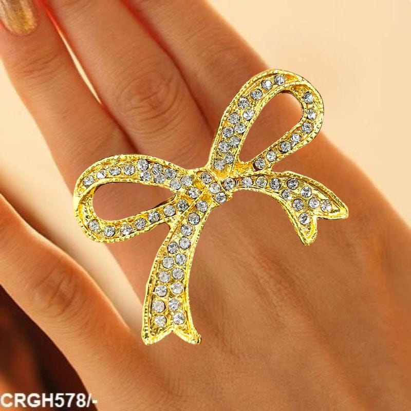 Crystal Bow Statement Ring