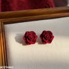 Velvet Red Rose Stud