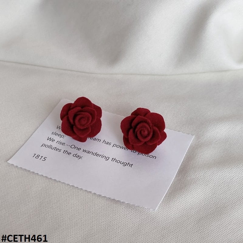 Velvet Red Rose Stud