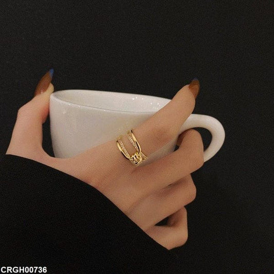 Crystal Knot Adjustable Ring