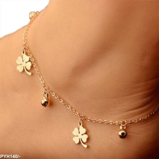Golden Clover Charm Anklet