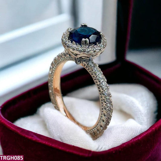 Gold Oval Halo Ring