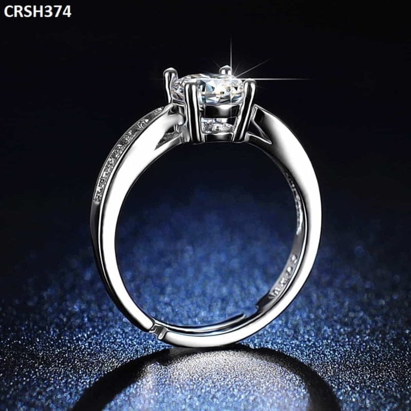 Round Silver Stone Ring