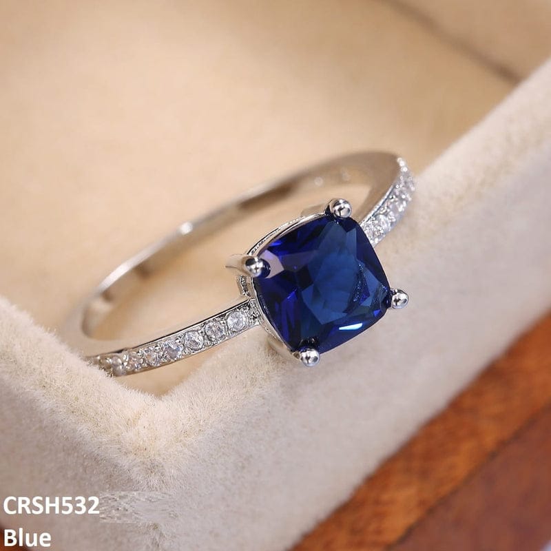 Silver Cushion Stone Ring