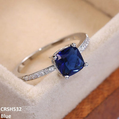 Silver Cushion Stone Ring