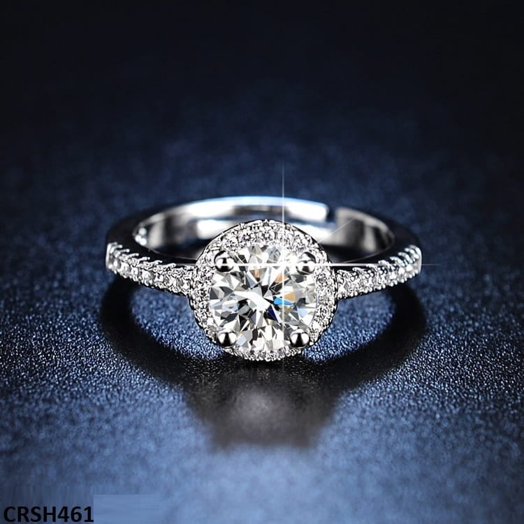 Silver Halo Stone Ring