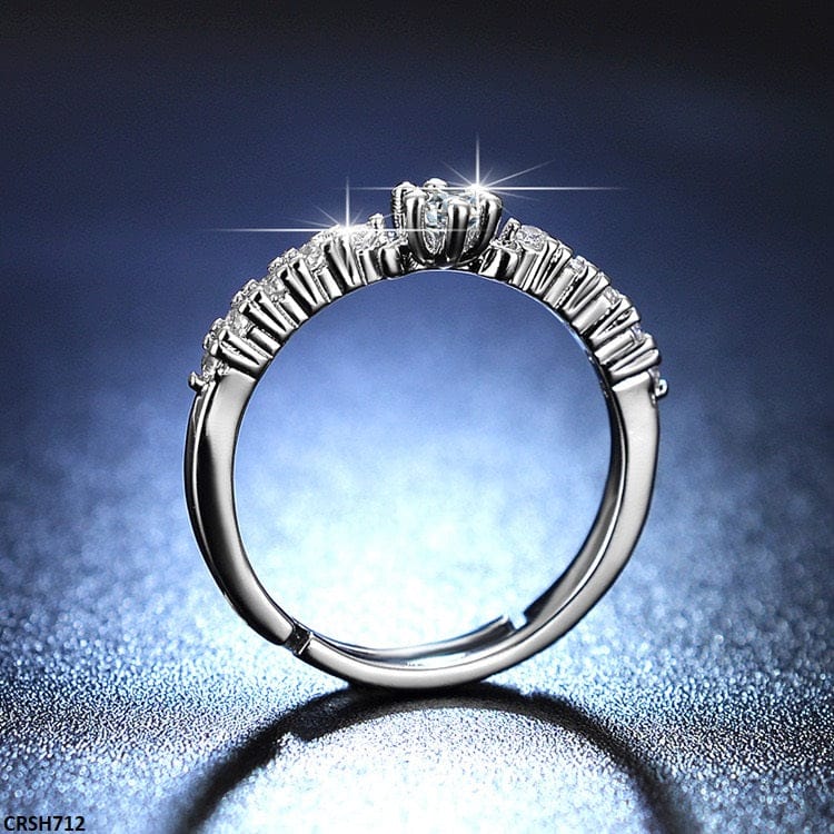 Silver Raised Stone Ring