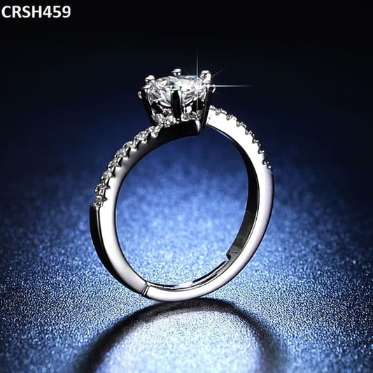 Round Silver Stone Ring