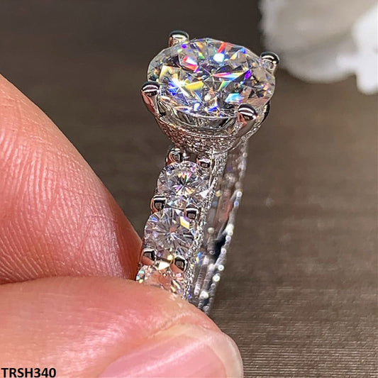 Silver Raised Stone Ring