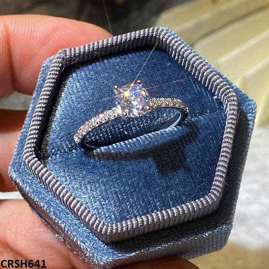 Silver Round Stone Ring