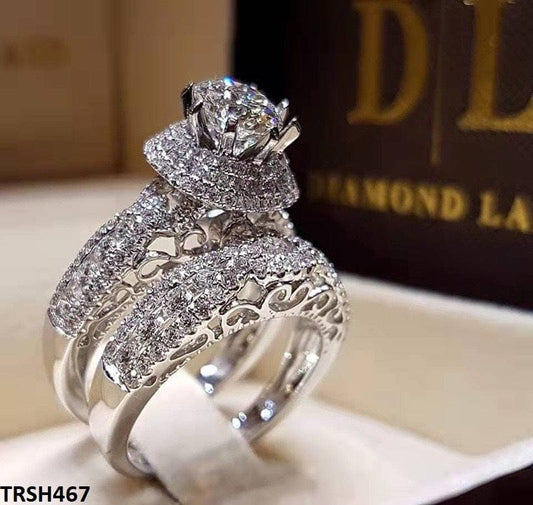 Silver Couple Ring Set