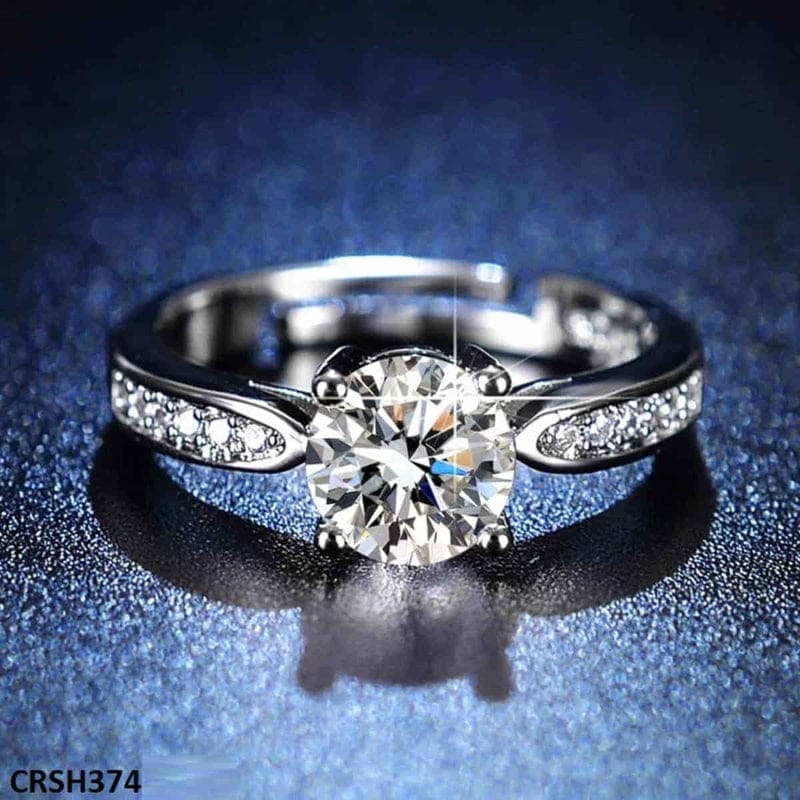 Round Silver Stone Ring