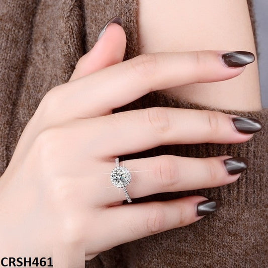 Silver Halo Stone Ring