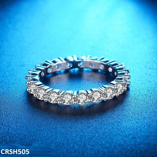 Zircon Band Ring – Silver