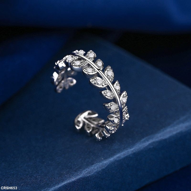 Silver Leaf Layered Ring