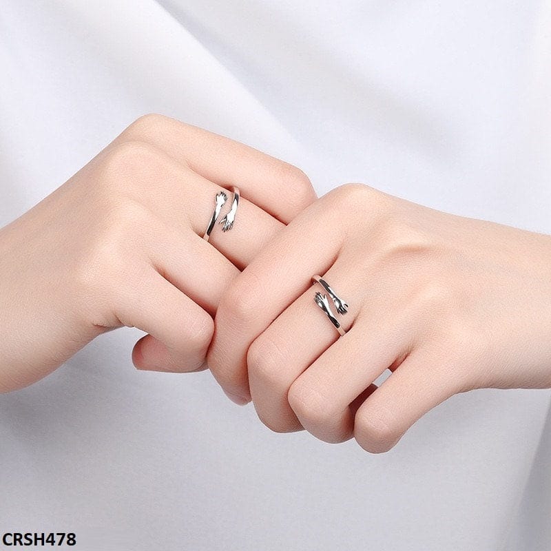 Holding Hands Couple Ring Set