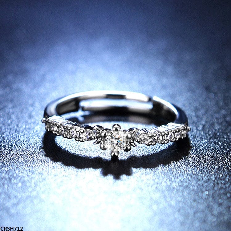 Silver Raised Stone Ring