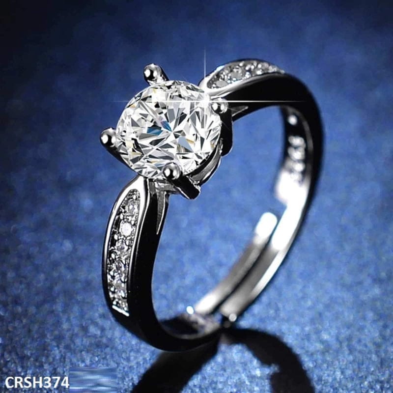 Round Silver Stone Ring