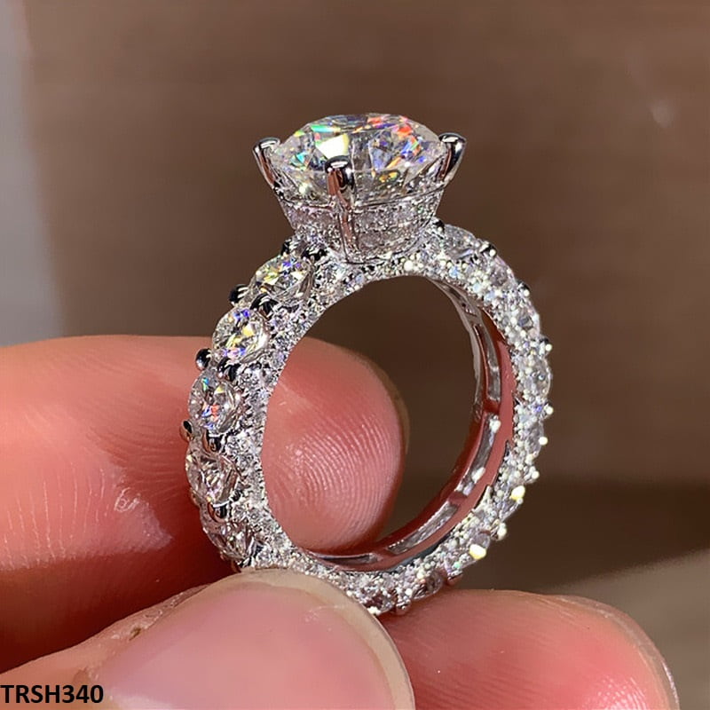 Silver Raised Stone Ring