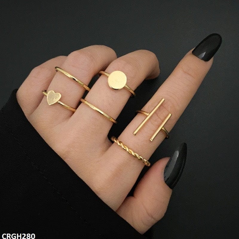 Gold Stackable Rings Set