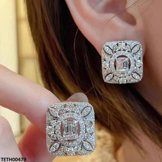 Square Zircon Stud Earrings