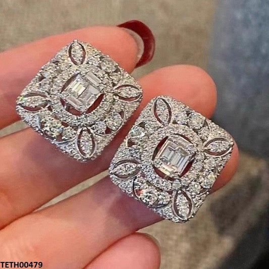 Square Zircon Stud Earrings