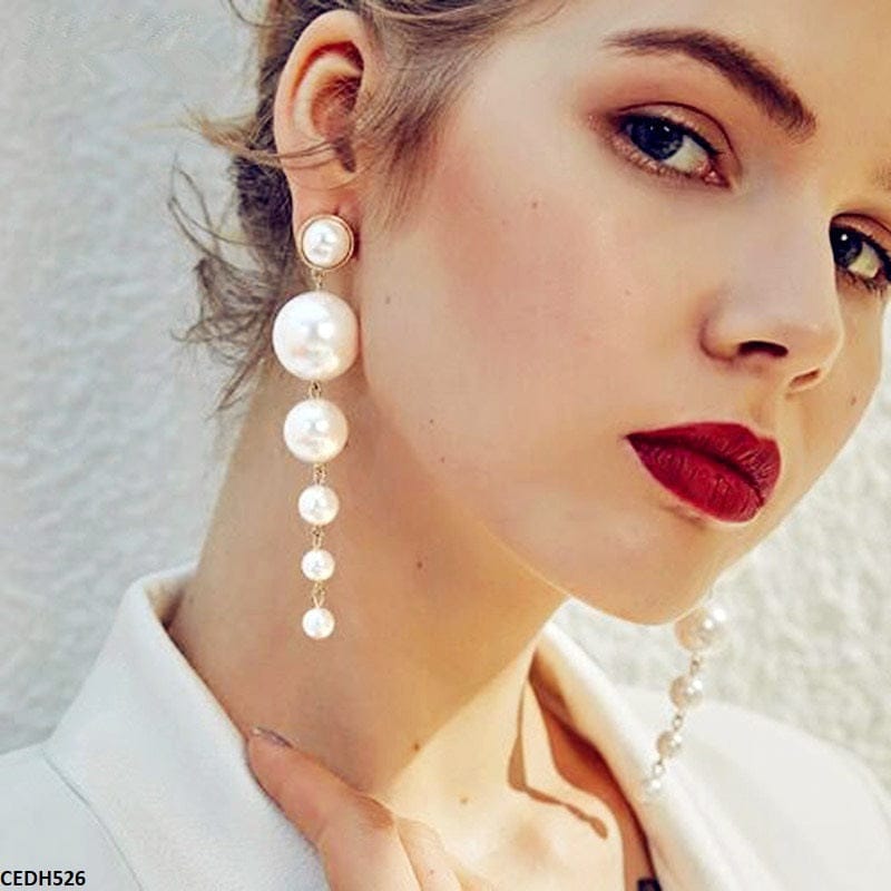Elegant Multi Pearl Drop Earrings