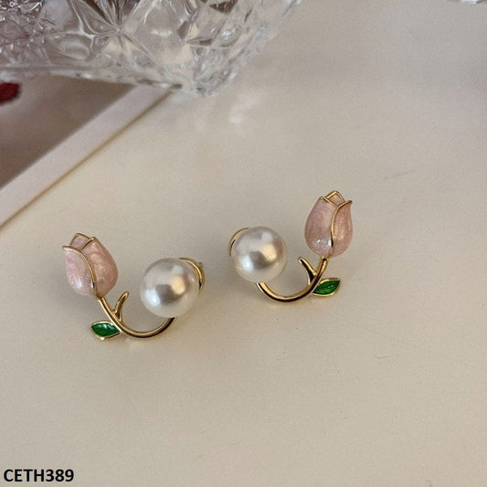 Pearl Flower Stud Earrings