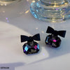 Bow Cushion Crystal Stud Earrings