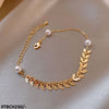 Golden Leaf & Pearl Bracelet