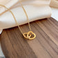 Double Heart Pendant Necklace