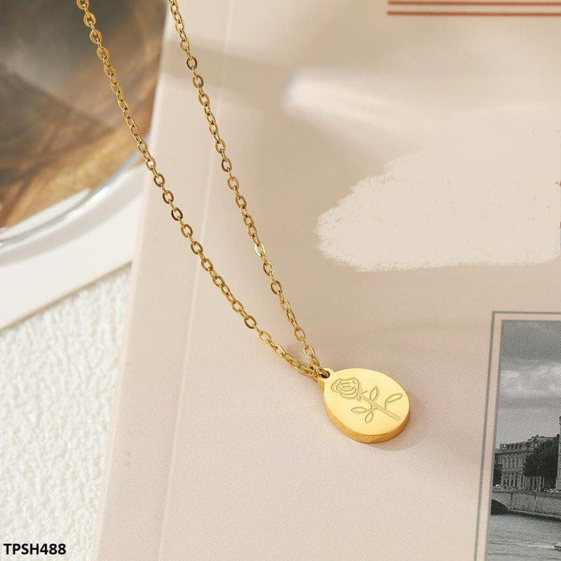 Minimal Floral Pendant Necklace