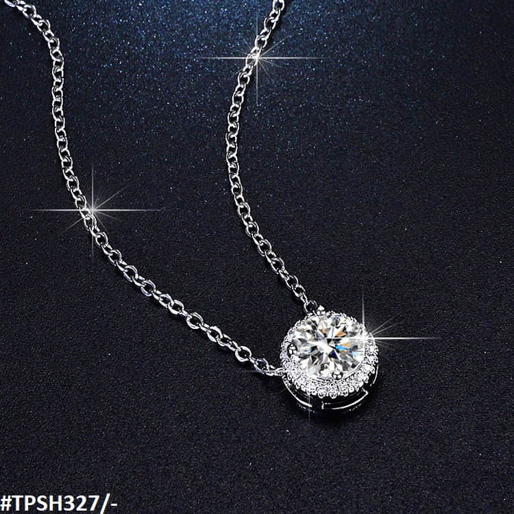 Round Zircon Pendant Necklace