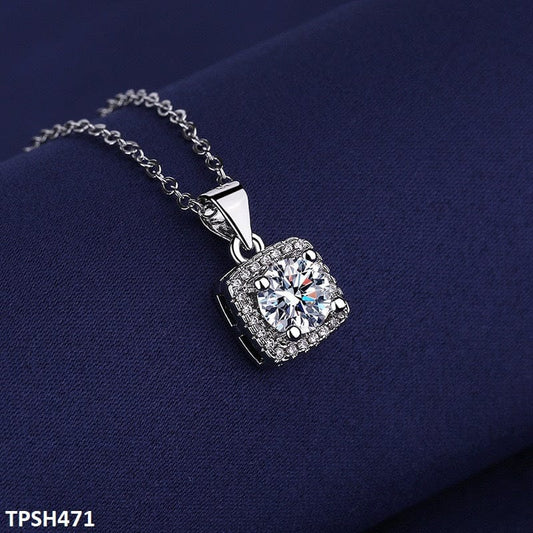 Silver Zircon Pendant Necklace