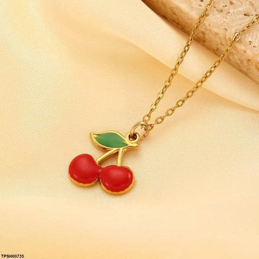 Red Cherry Pendant Necklace