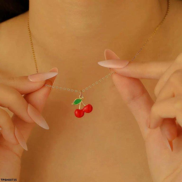 Red Cherry Pendant Necklace