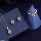 Silver Round Zircon Jewelry Set