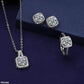 Silver Square Zircon Jewelry Set