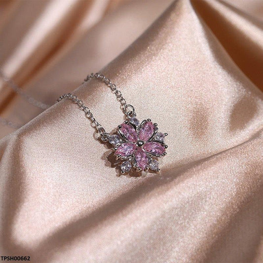 Floral Zircon Pendant Set