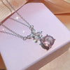 Pink Drop Zircon Pendant Set